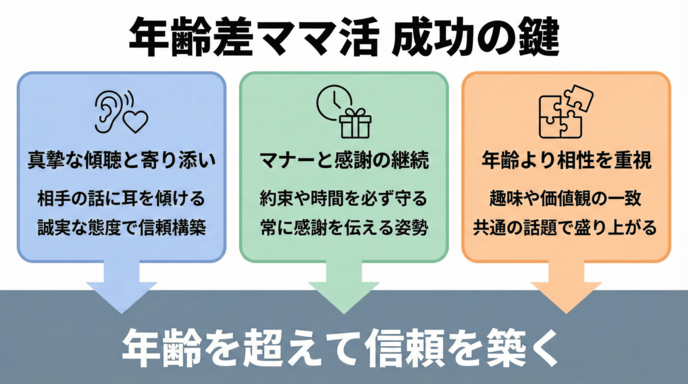 年齢差があるママ活でうまくいく人の特徴【体験談付き】